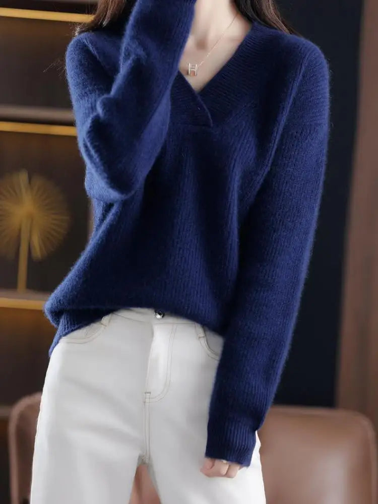 V Neck Oversize Cashmere Cozy Sweater