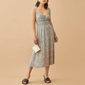 Sleeveless Chiffon Printed Casual Midi Dress