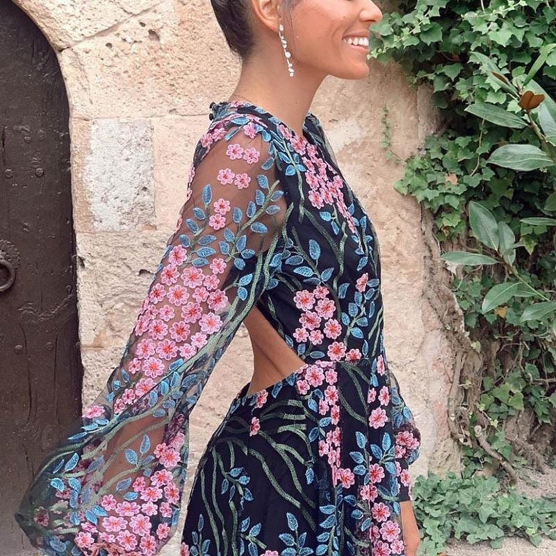 Vintage Open Back Flow Maxi Dress