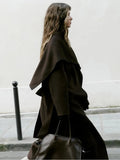 Retro Brown Wool Blend Coat