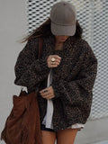 Retro Leopard Pattern Zip Coat