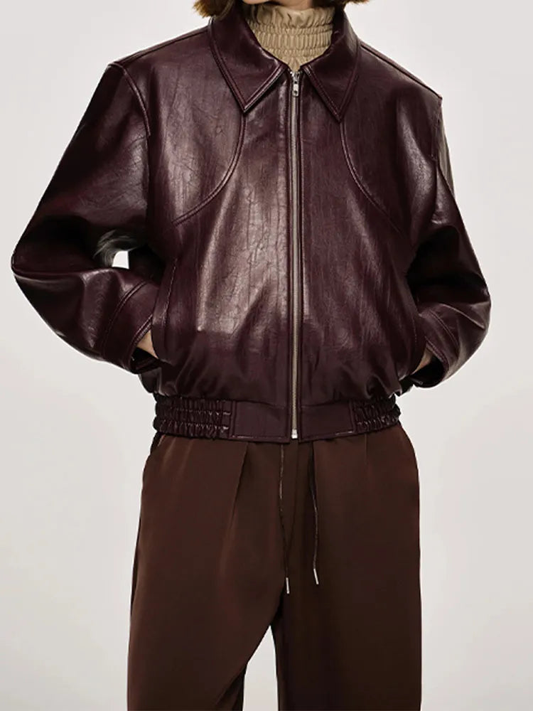 Vintage PU Leather Coat