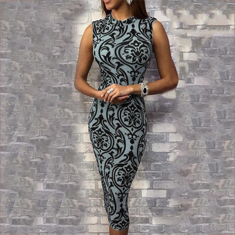 Vintage Floral Slim Fit Party Midi Dress