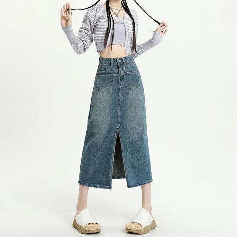 High Waist Half Skirt Casual Jean