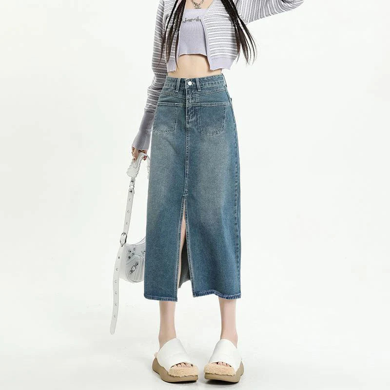 High Waist Half Skirt Casual Jean