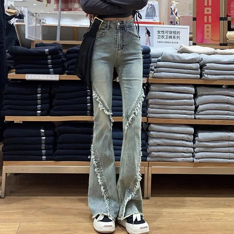 Vintage High Waist Horseshoe Flare Jean