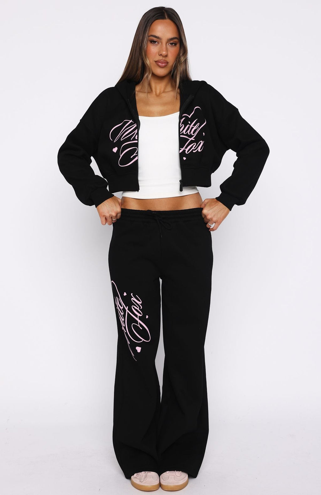 Love You Regardless Cropped Black Hoodie