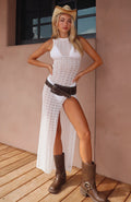 Off White Knit Sleek Maxi Dress