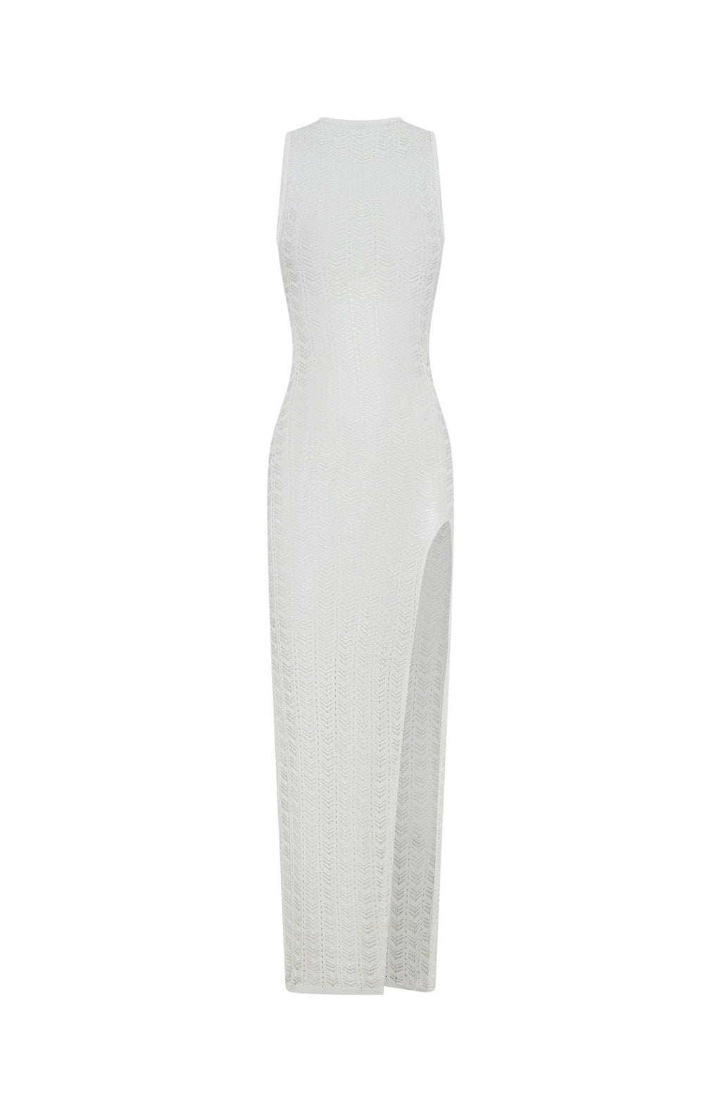 Off White Knit Sleek Maxi Dress