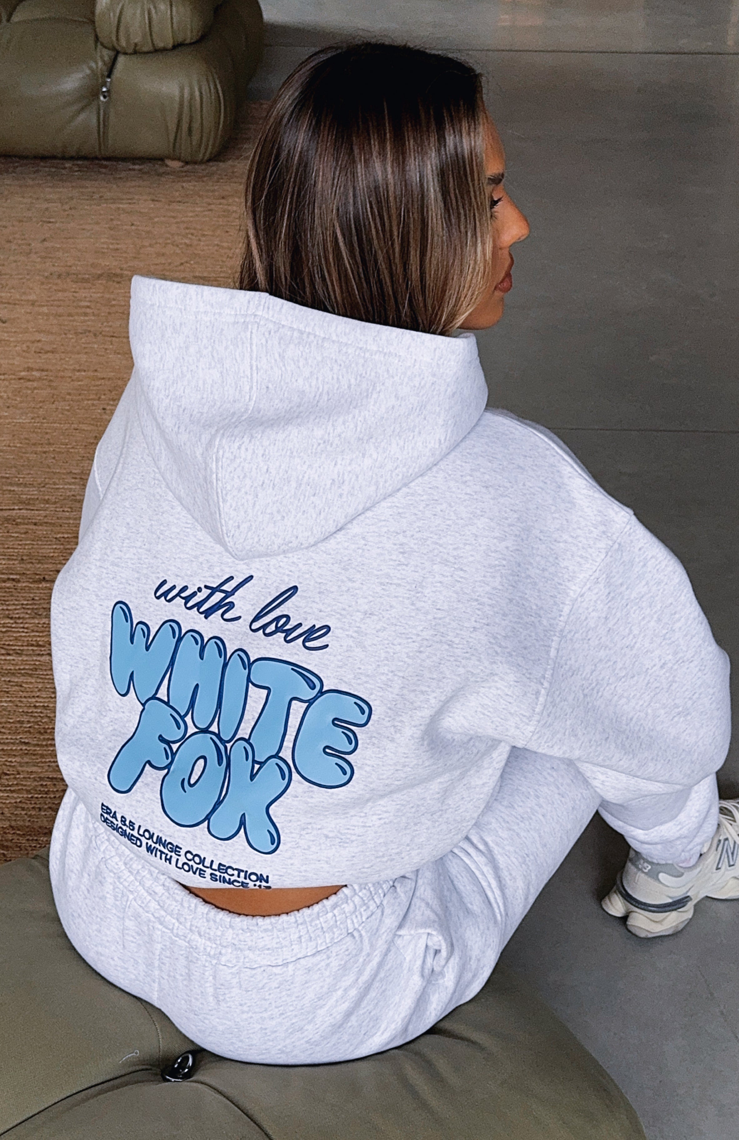 With Love Always Oversized Grey Marle Hoodie