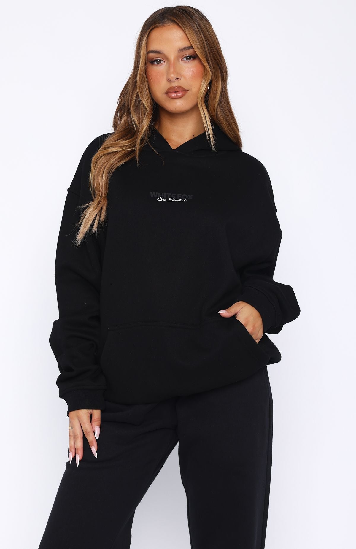 Core Essentials Oversized Black Hoodie