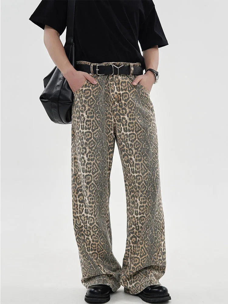 Leopard Print High Waist Loose Retro Jean