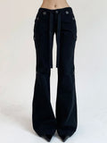 Brown Low Waist Slim Flared Jean
