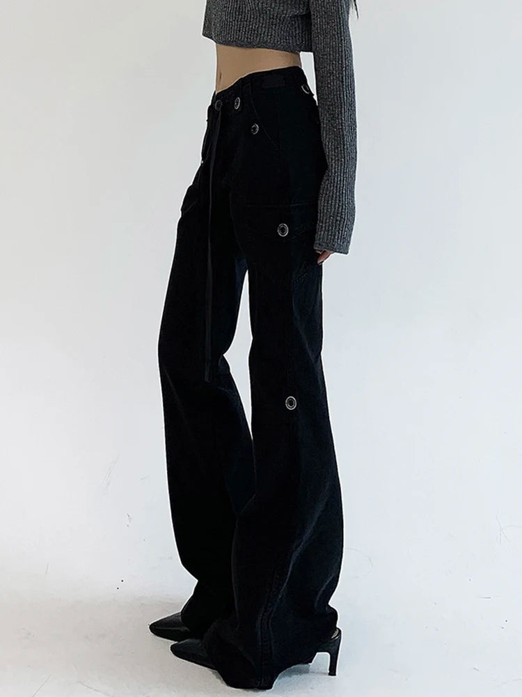 Brown Low Waist Slim Flared Jean