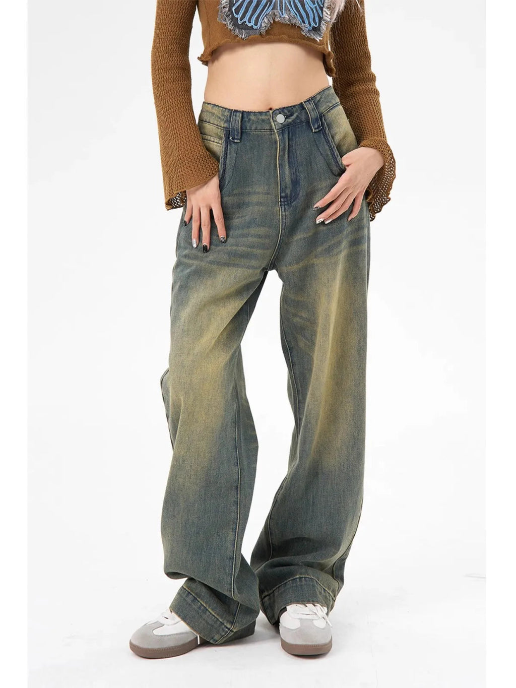 Retro Drop Street High Waist Denim Jean