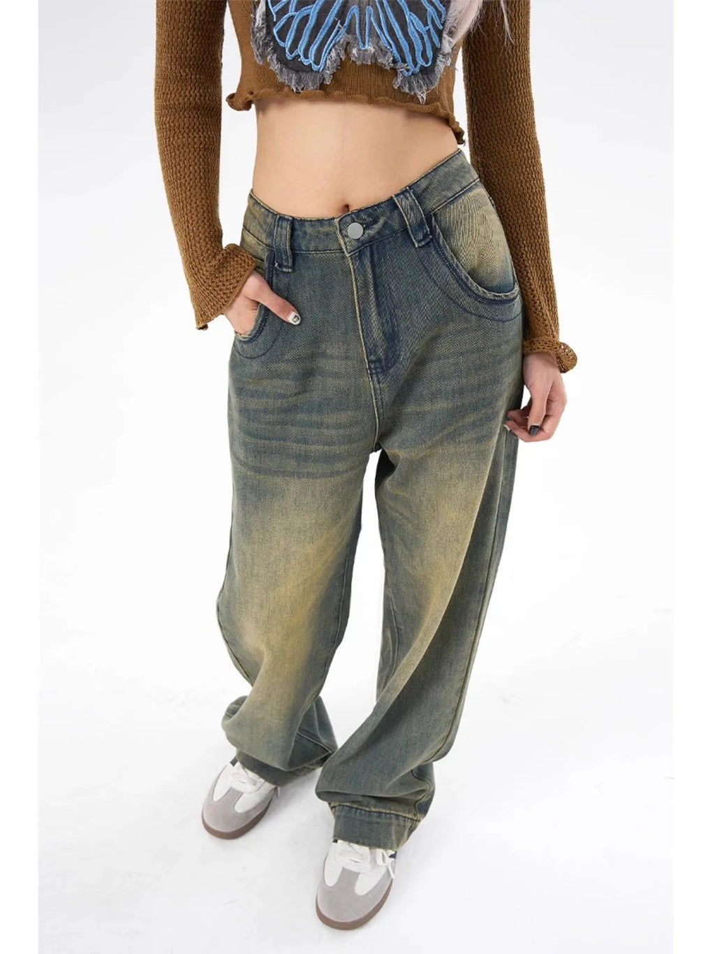 Retro Drop Street High Waist Denim Jean