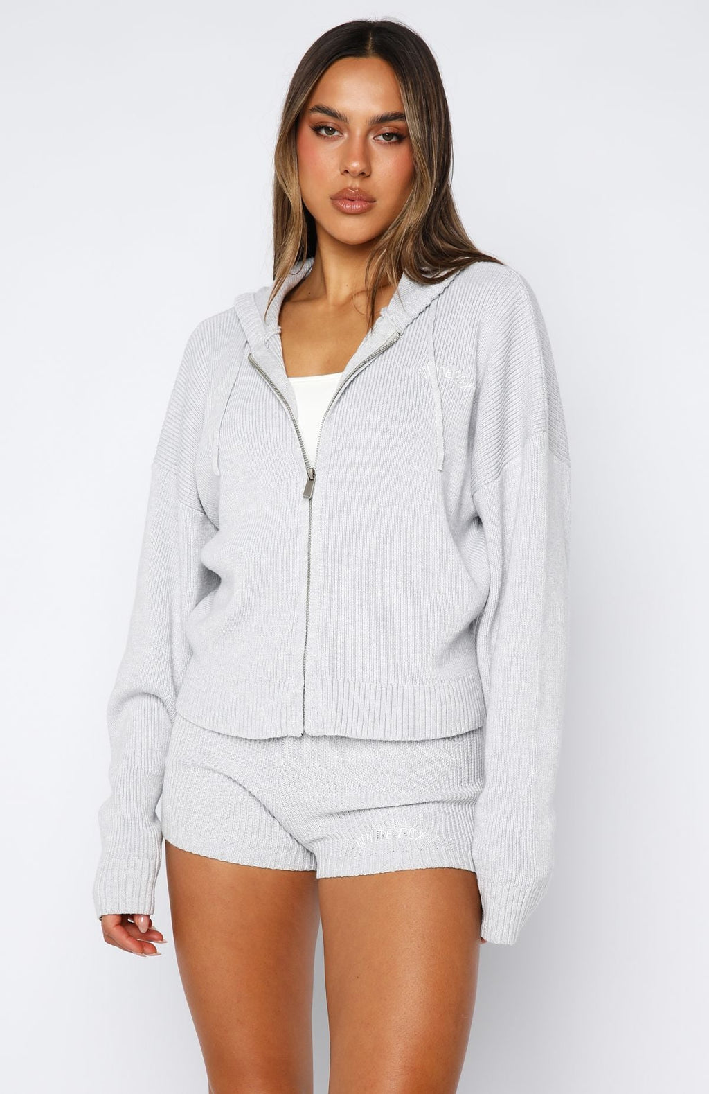 Floating By Knit Grey Marle Hoodie