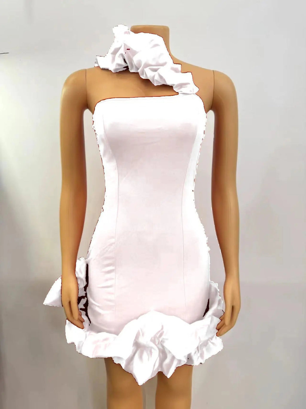A-Line Backless One Shoulder Red Party Dress