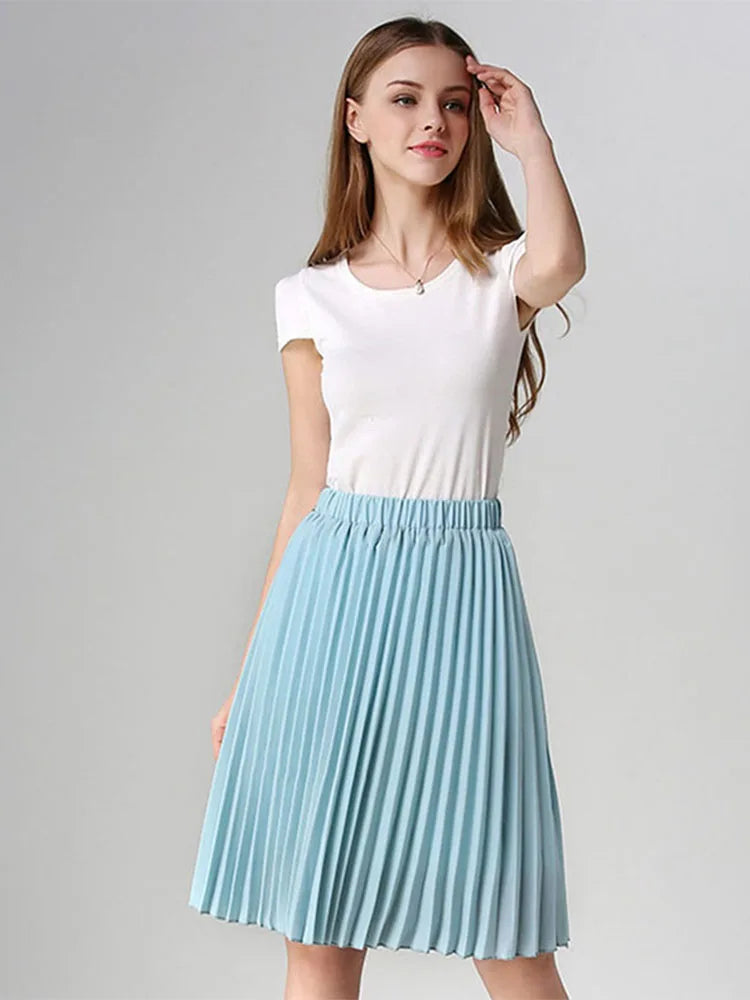 Chiffon High Waist Tutu Midi Summer Skirt