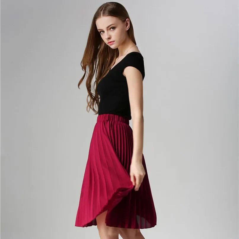 Chiffon High Waist Tutu Midi Summer Skirt