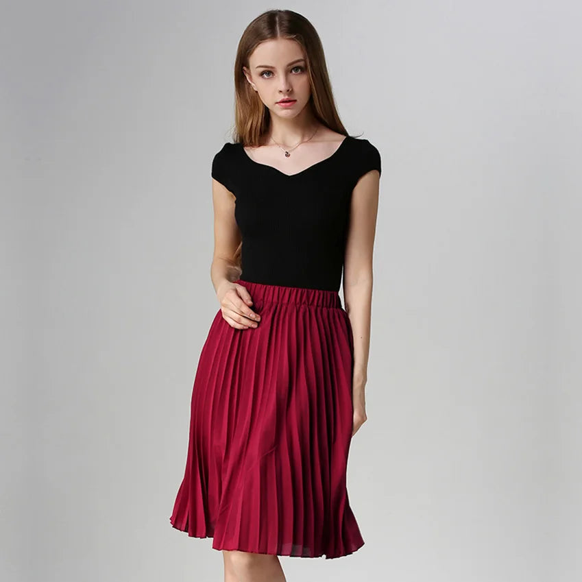 Chiffon High Waist Tutu Midi Summer Skirt