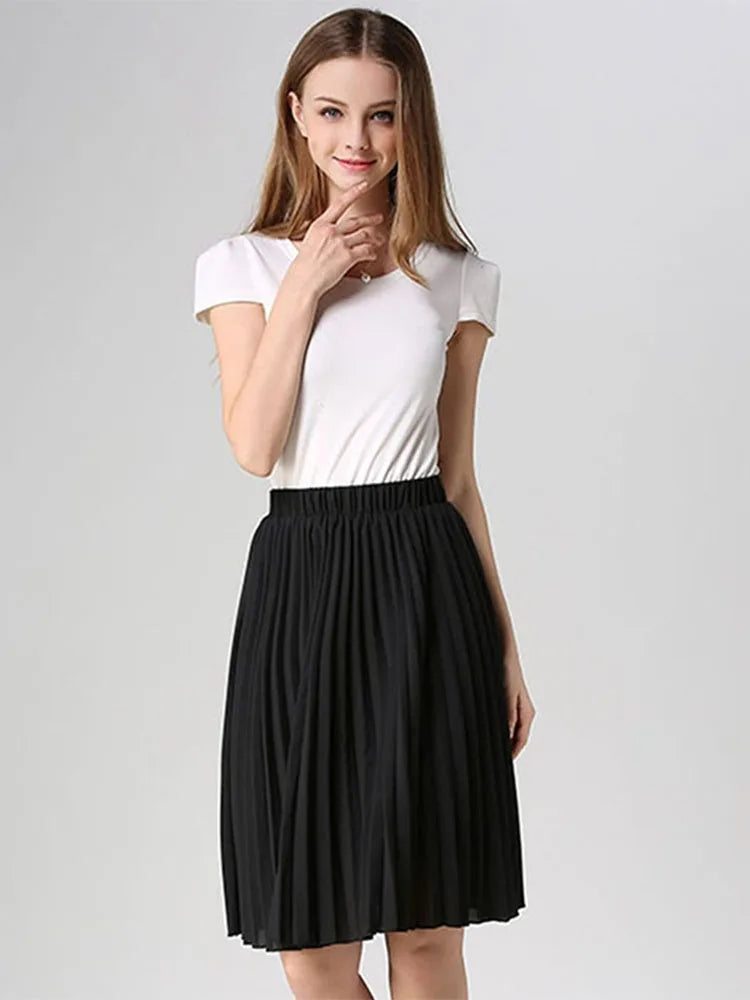Chiffon High Waist Tutu Midi Summer Skirt