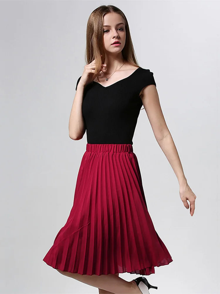 Chiffon High Waist Tutu Midi Summer Skirt