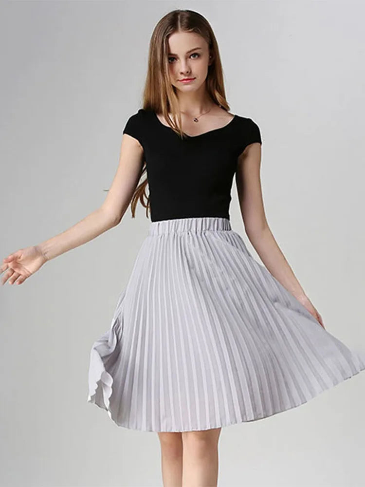 Chiffon High Waist Tutu Midi Summer Skirt