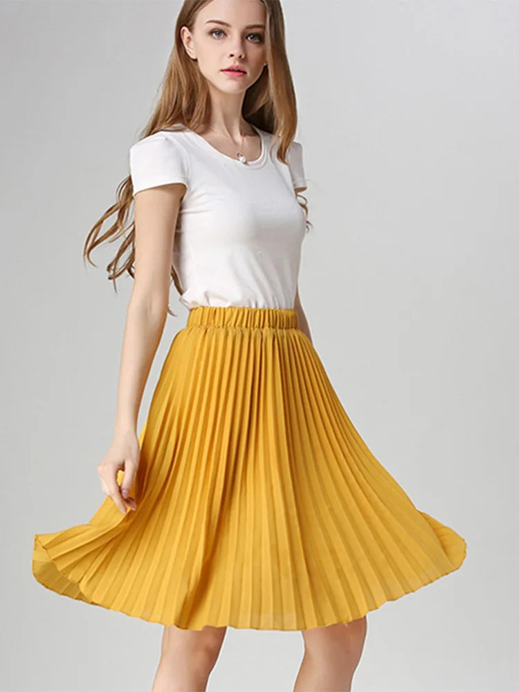 Chiffon High Waist Tutu Midi Summer Skirt