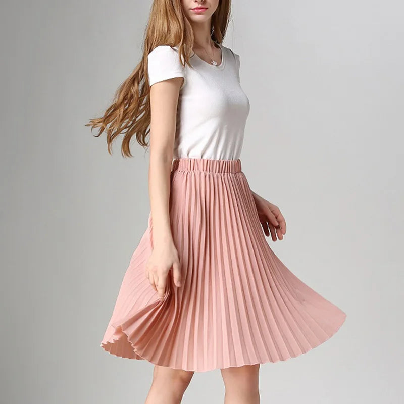 Chiffon High Waist Tutu Midi Summer Skirt