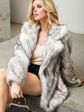 Elegant Furry Lapel Sleeve Coat