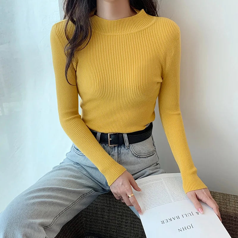 Half Turtleneck Slim Fit Knit Sweater