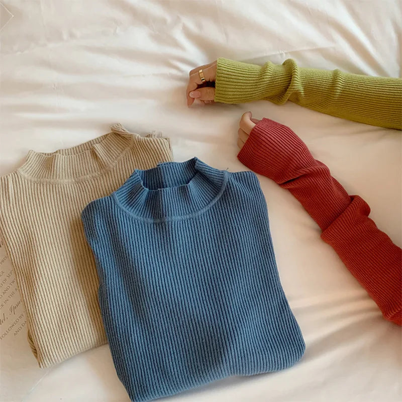 Half Turtleneck Slim Fit Knit Sweater