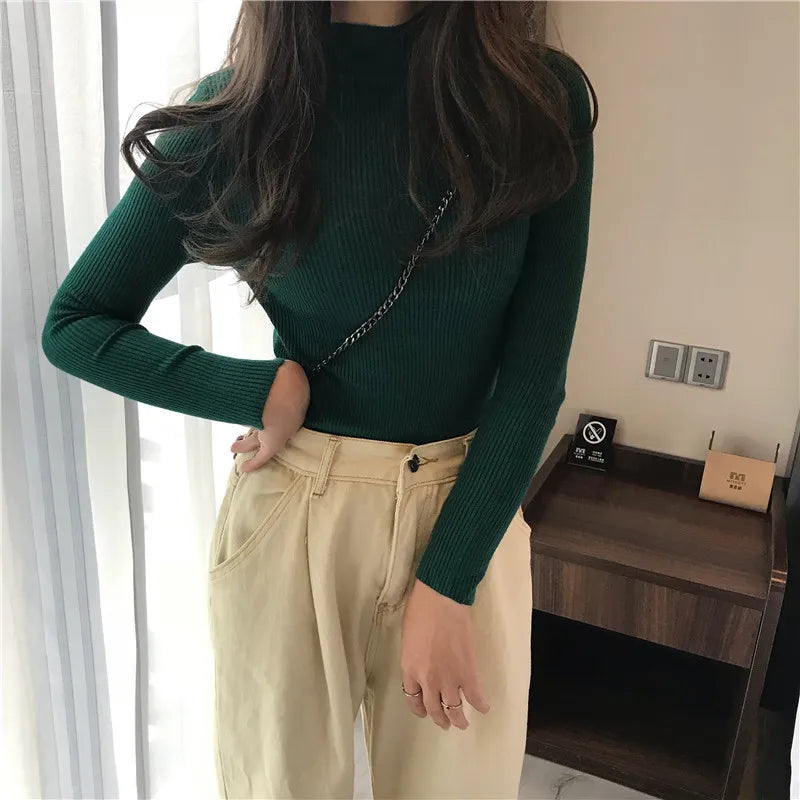 Half Turtleneck Slim Fit Knit Sweater