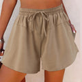 Floral Drawstring Cotton Linen Sport Short