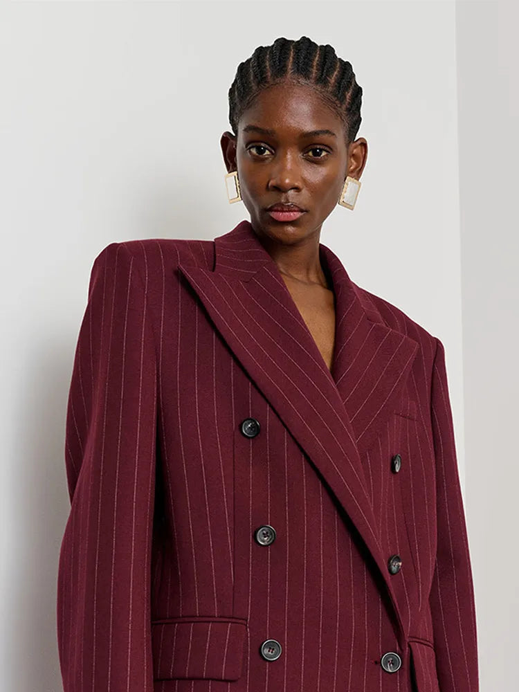 Striped Printed Blazer Coat