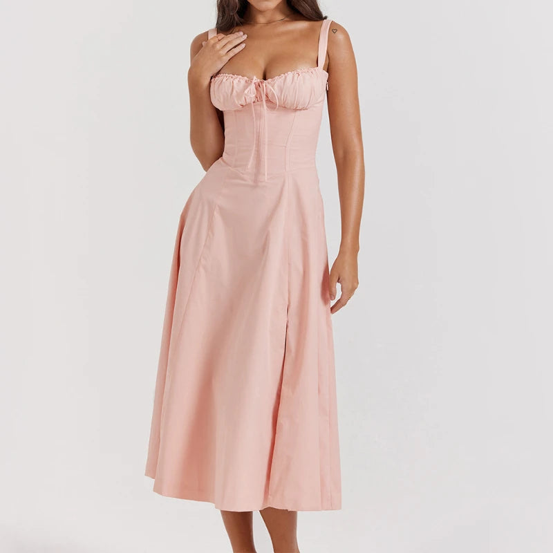 Boho Strap Tie Front Floral Dress