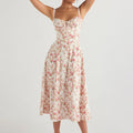 Boho Strap Tie Front Floral Dress