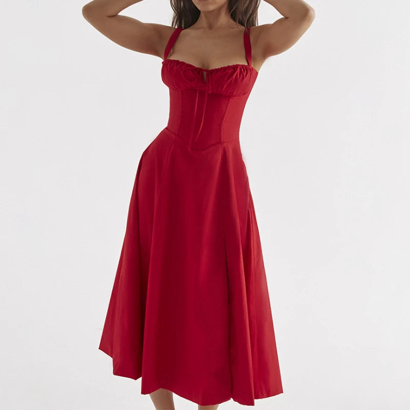 Boho Strap Tie Front Floral Dress