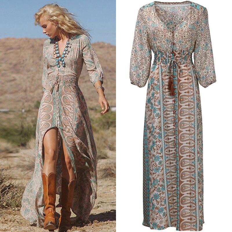 Chiffon Boho Summer Flow Maxi Dress