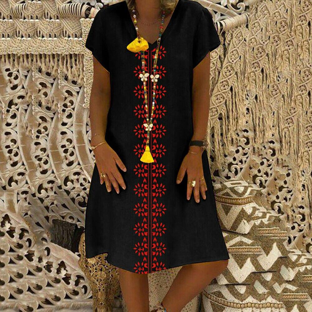 Cotton Linen Loose Beach Kaftan Maxi Dress