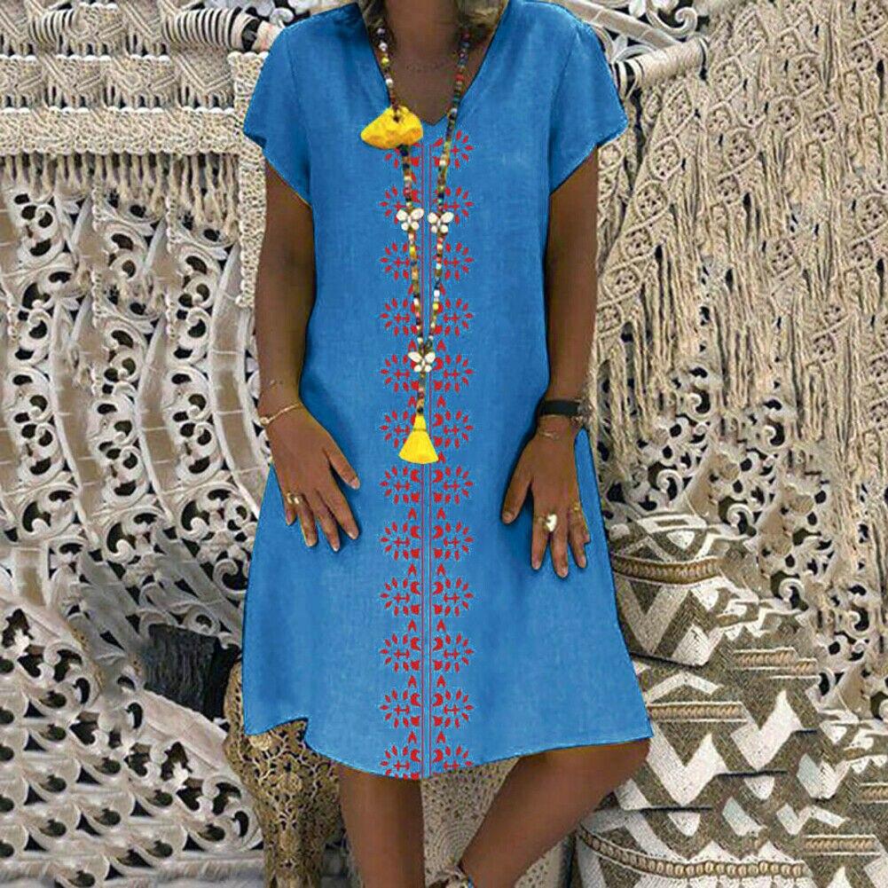 Cotton Linen Loose Beach Kaftan Maxi Dress