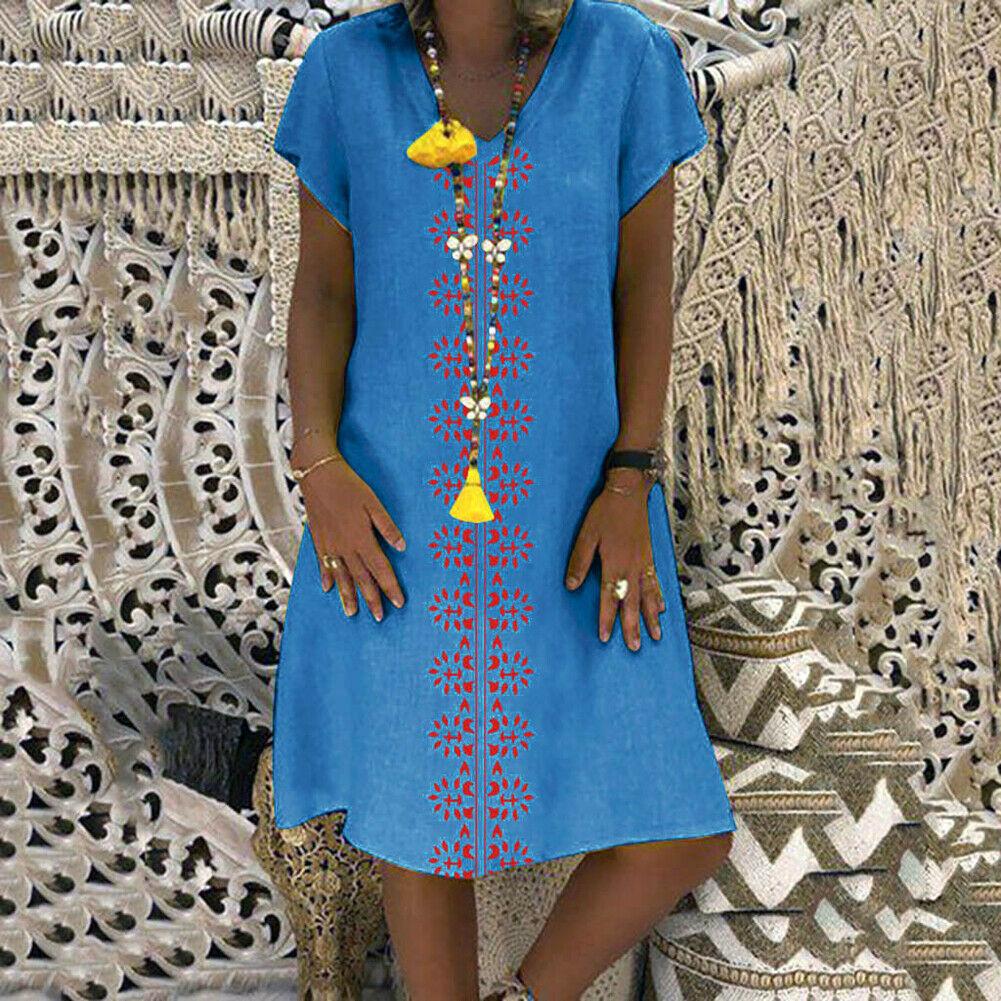 Cotton Linen Loose Beach Kaftan Maxi Dress