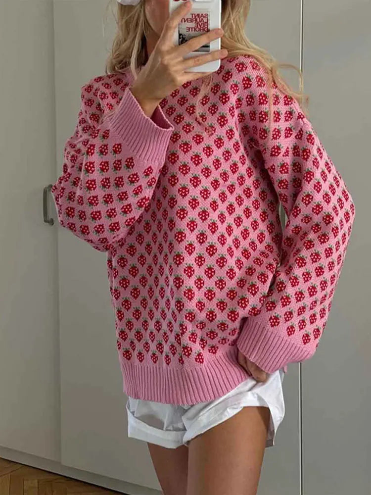 Round Neck Long Sleeve Trendy Sweater