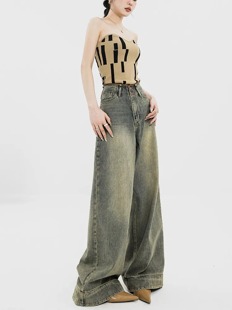 Korean Grunge High Waist Vintage Street Jean