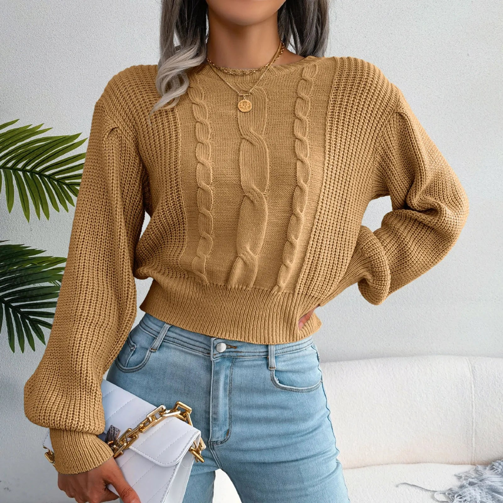 Plus Size Knit Winter Sweater
