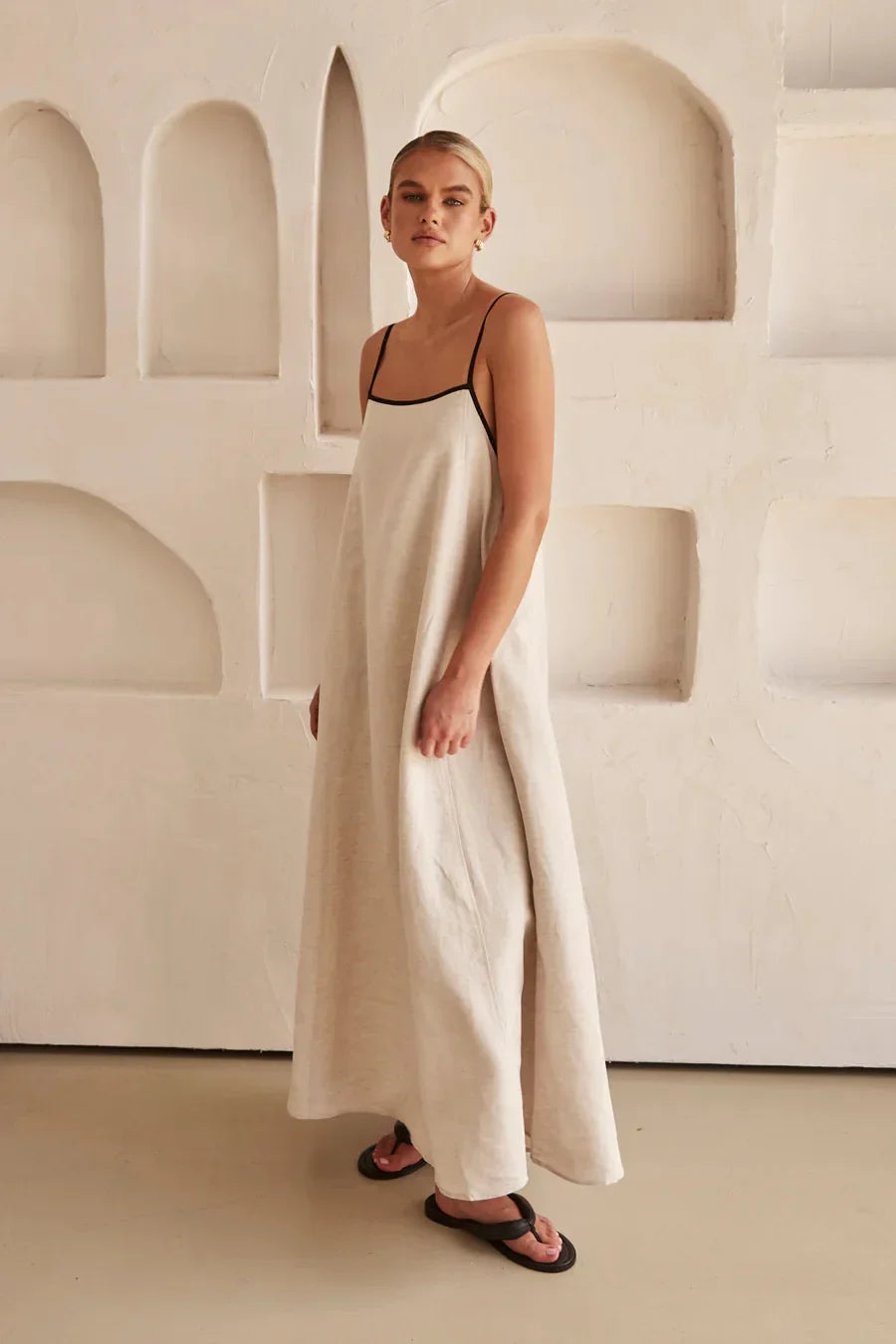 Halter Swing Backless Sleeveless Cotton Maxi Dress