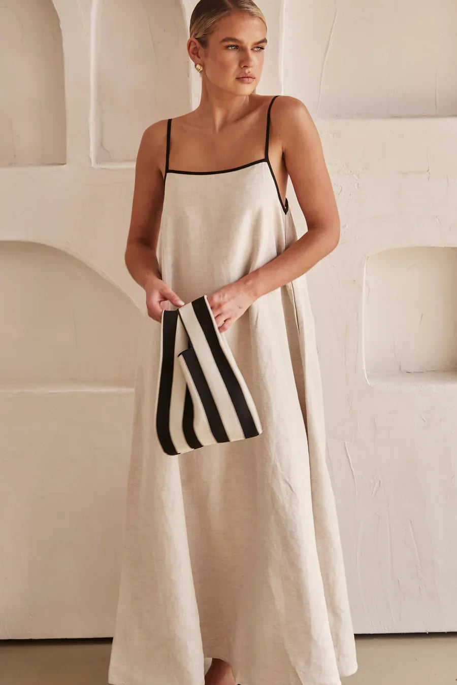Halter Swing Backless Sleeveless Cotton Maxi Dress