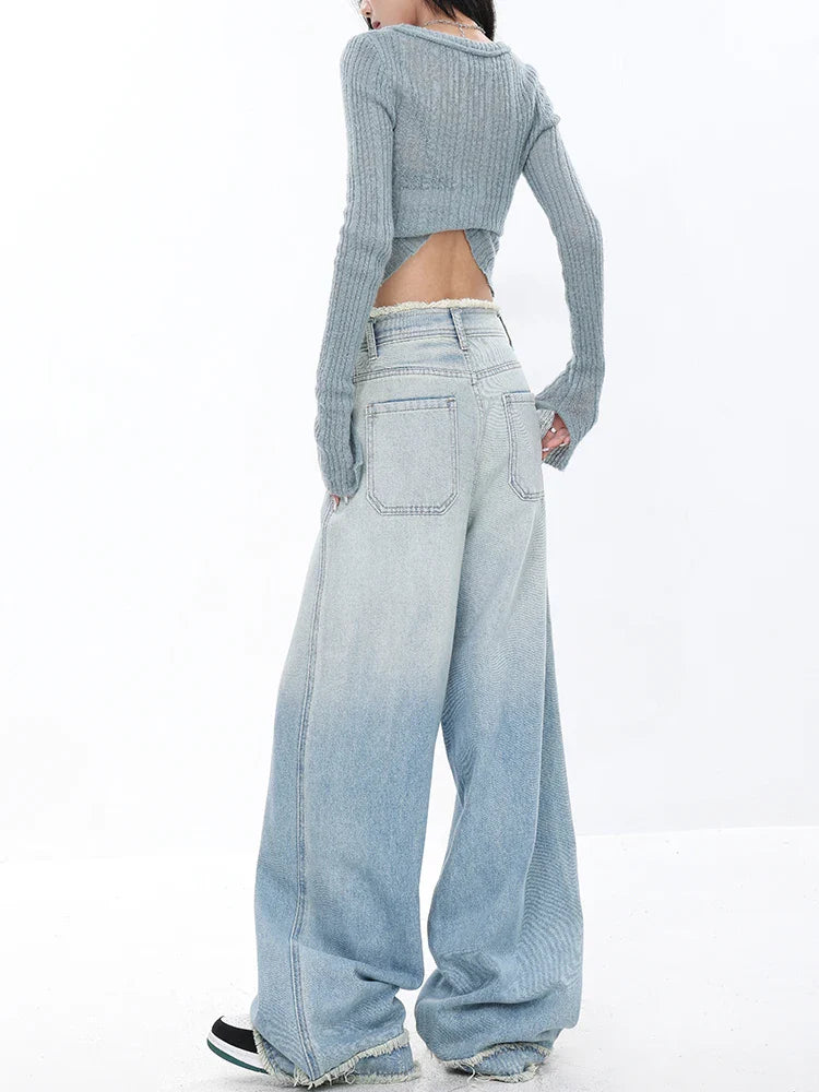 Light Blue Street Wide Leg Vintage Jean