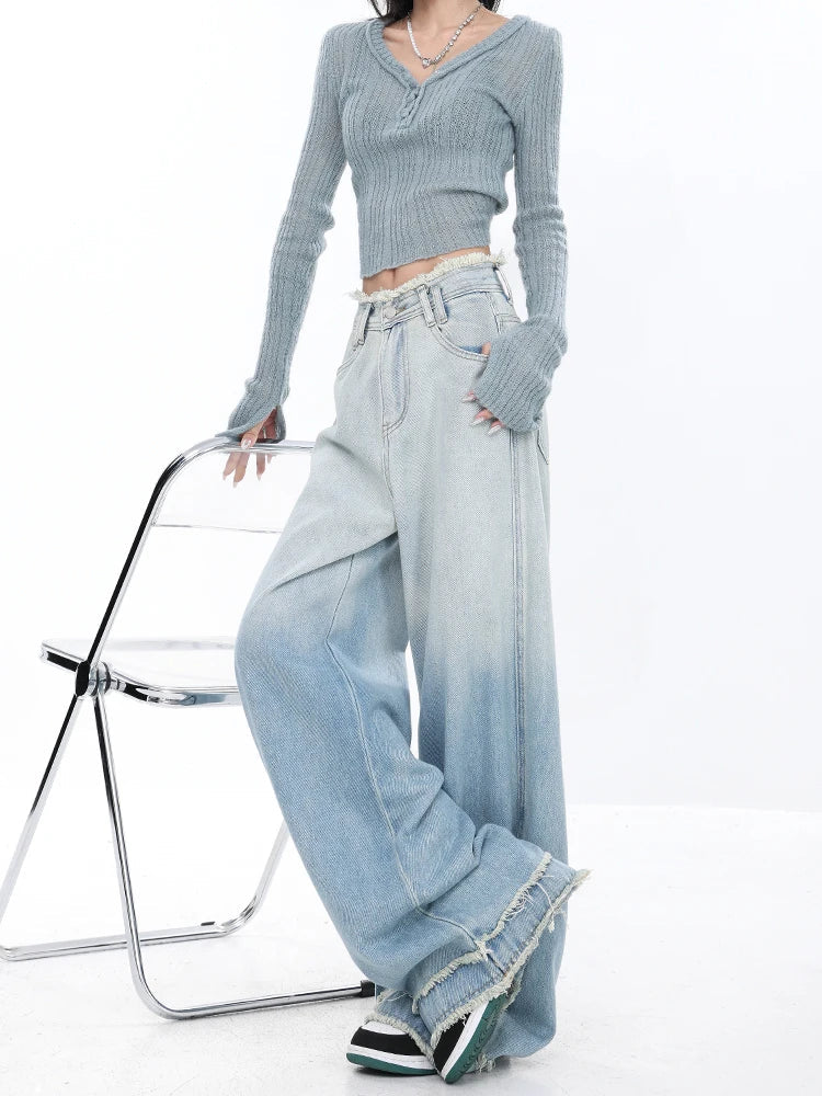 Light Blue Street Wide Leg Vintage Jean